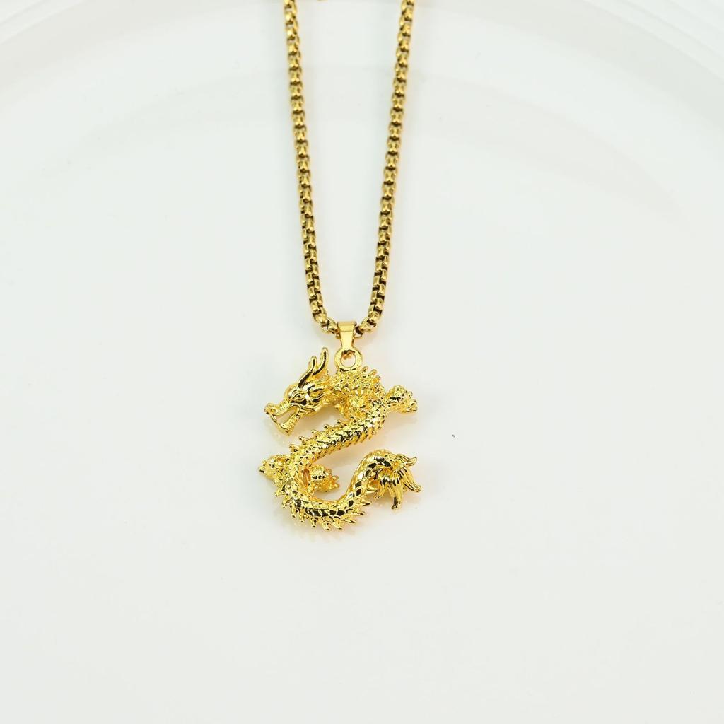 New Dragon Pendant Necklace Street Hip Hop Necklace Versatile Long Sweater Chain