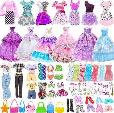 Set Vestiti per Bambola da 11,5 Pollici 56 Pezzi Giocattoli per Vestire Bambole con Gonne Abiti Pantaloni Scarpe