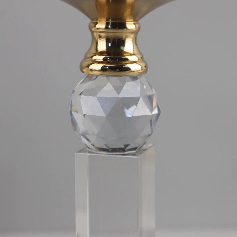Glass Candle Holder Geometric Crystal Crafts Candlestick Clear Crystal Ball Candelabrum Home Decoration Accessories