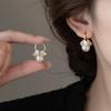 French Retro Small Fragrant Earrings Women'S Light Luxury High-End Design Temperament Fritillary Flower Ear Buckle Earrings