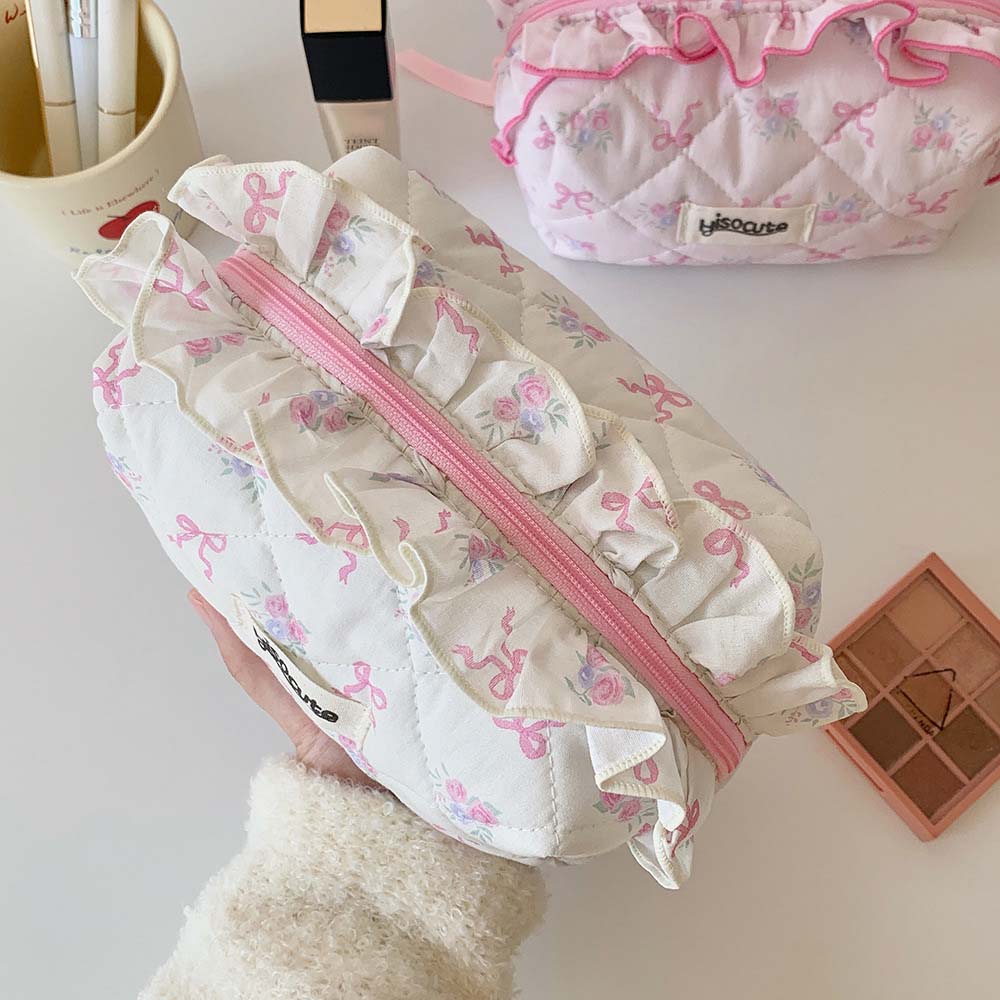 Desktop Storage Bow Stationery Bag Wash Pouch Bow Pencil Pouch Korean Style Pencil Case  Student