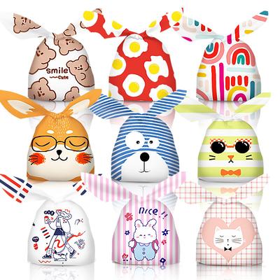 50Pcs Cartoon Rabbit Ears Plastic Bags Dessert Baking Snowflake Crisp Nougat Children Birthday Gift Packaging