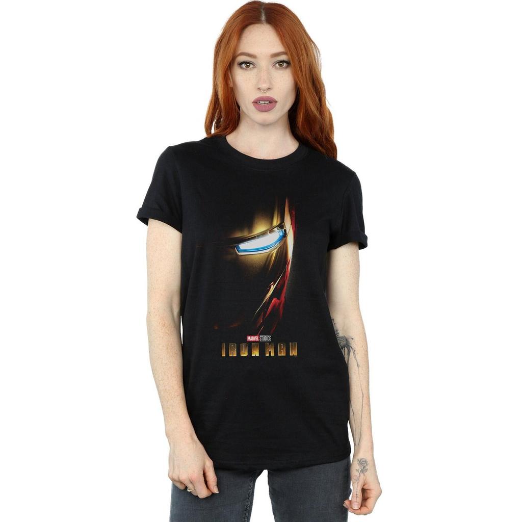 Marvel Studios Womens/Ladies Iron Man Poster Cotton Boyfriend T-Shirt