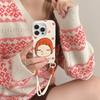 Embroidered Nara Mitsuhide Leather Wrist Strap Soft Shell Suitable for iPhone 17 Apple Mobile Phone Case 16 15 14 13 12 Pro Max