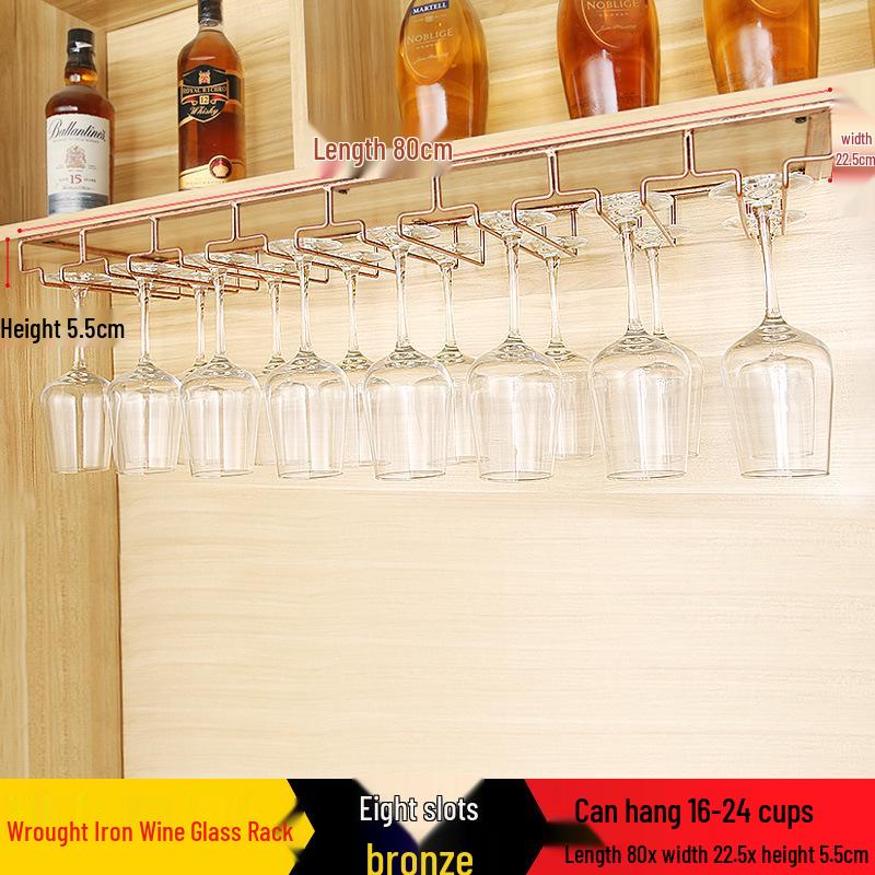 Red Wine Glass Hanging Rack for Stemware Display and Storage