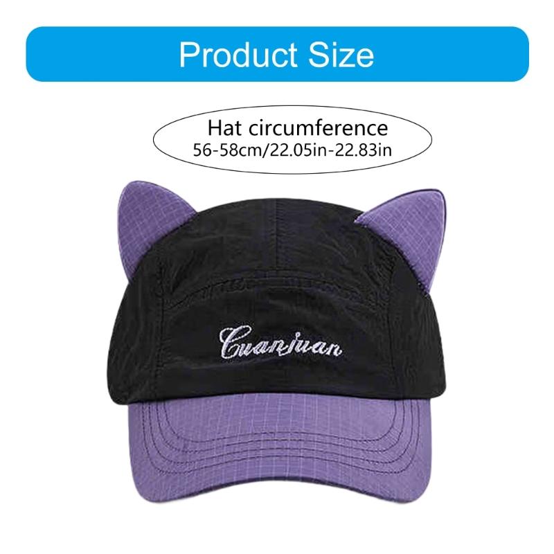 Modern Cats Ears Sun Caps with Sunglasses Breathable Sun Protective Headwear Snapbacks Hat For Outdoor Adventures