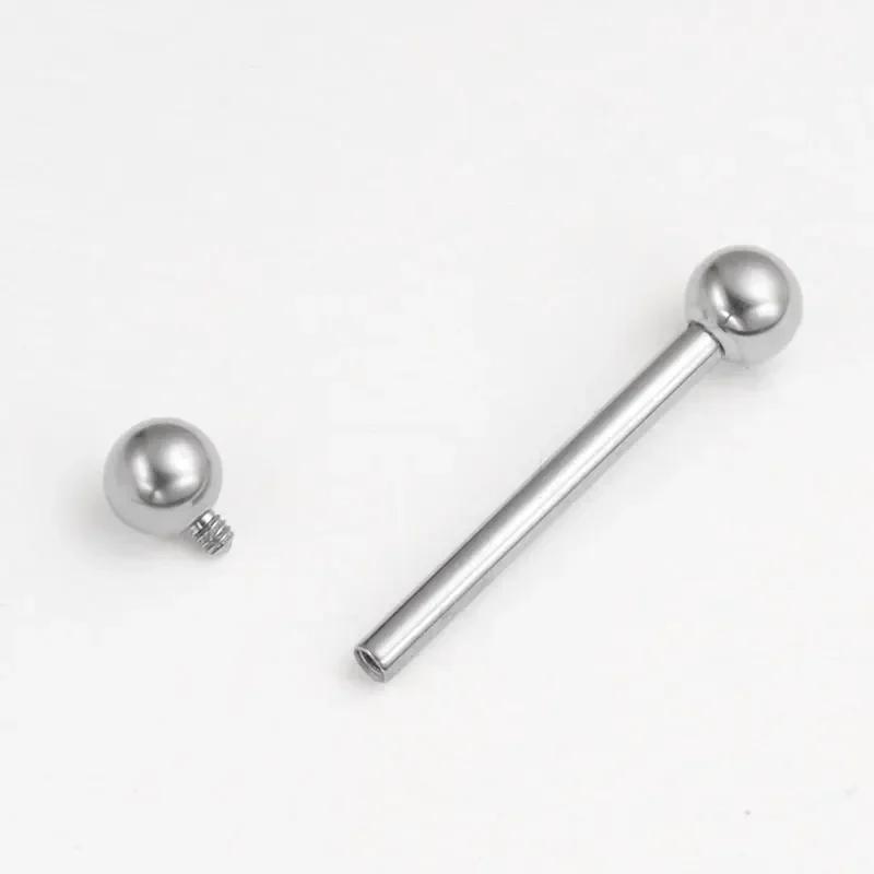 1/10pcs F136 Implant Grade Titanium Internal Thread Barbell Straight Piercing 14G 16G Bar Tongue Nail Lip Industrial Anodized