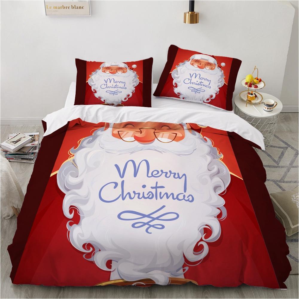 Merry Christmas Duvet Cover Christmas Elk Snowflakes Red Bedding Set Happy New Year Quilt Cover Holiday Gifts Bedroom Decoration