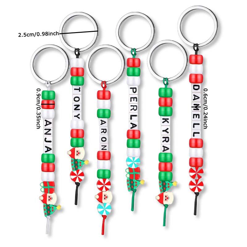 WTEMPO 556PCS Christmas DIY Bead Keychain Kit Key Chain Handcrafts Making Supplies Adjustable Letter Beads String Keychains Girlfriend Mama Gifts