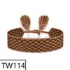 Handmade Bohemian Embroidered Logo Tassel Bracelet - Ethnic Style Friendship Band
