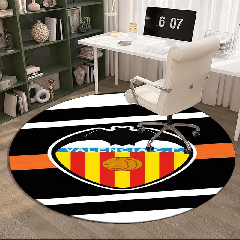 Valencia Cf Crest Design Round Rug for Livingroom,Bedroom, Palyroom, Chair Rug, Area rug, Circle Carpet, Large Size Fan Christmas gift