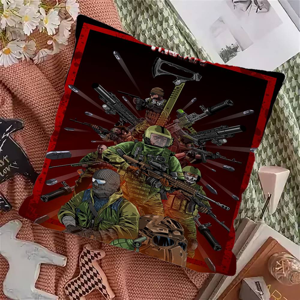 Game Escape From T-Tarkov Pillow Cover for Bedroom Room and Living Room Sofa Decorative Cushion Cover