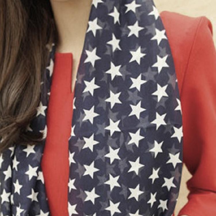 US Flag Wrap Shawl Patriotic Scarf for Festival Party Holiday Celebration Scarf