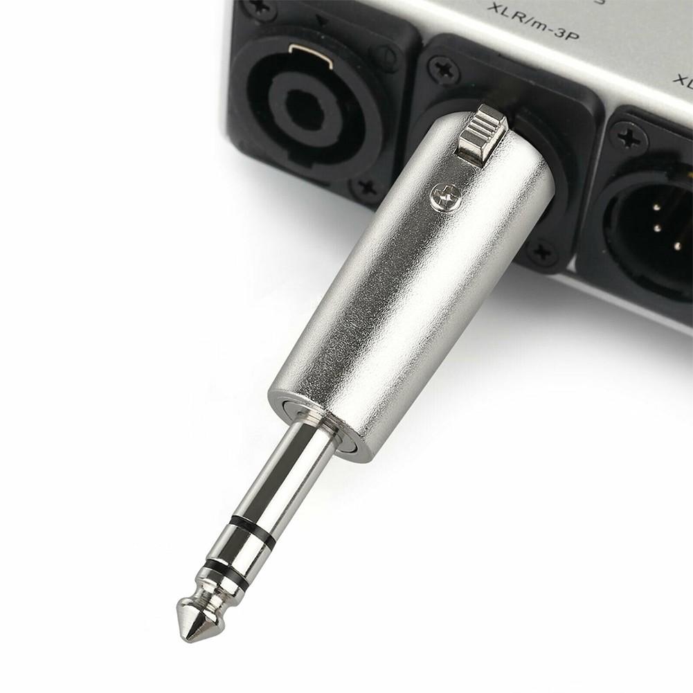 4-Pack 3-Pin XLR Female to 6.35mm Stereo Male Plug TRS Audio Cable Mic Adapter