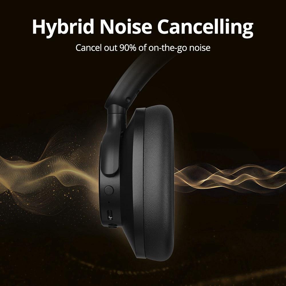 Tronsmart Sounfii Q20S ANC Headphones, Hybrid Noise Cancellation 40dB, 60H Playtime, Hi-Res Audio, Bluetooth 5.3, APP Control, Dual Device Pairing