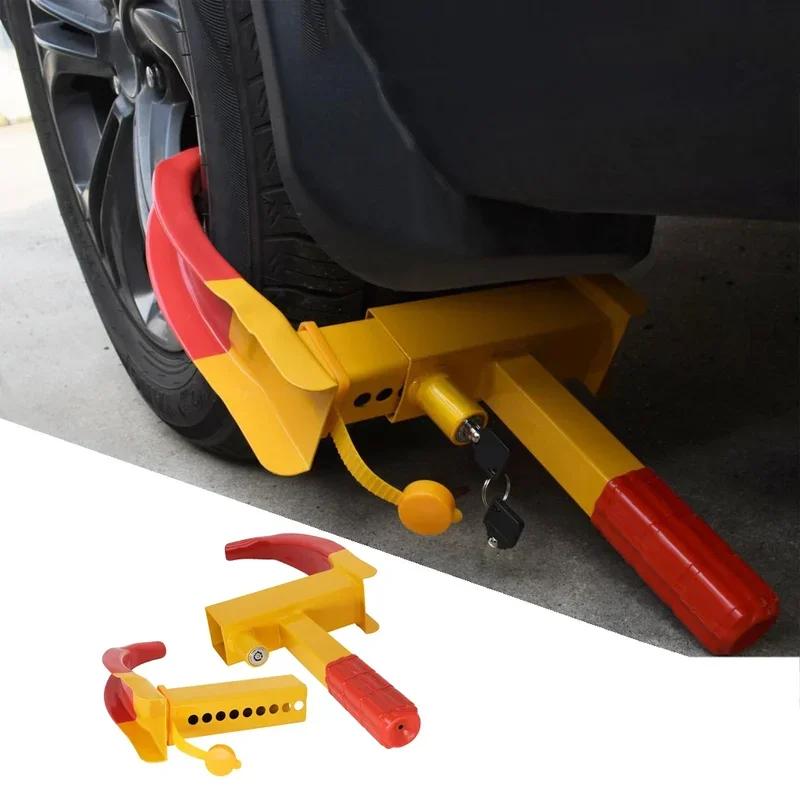 Heavy Duty Car Wheel Lock Anti Theft Security Tire Clamp Universal Fit Truck Trailer SUV Protection Portable Safety Accessories