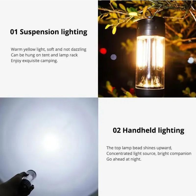 Multi Functional Camping Light, Outdoor LED Portable Handheld Light, Red Magnetic Work Light, Strong Flashlight