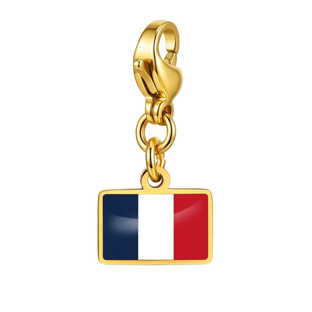 Country Flag Charms 10 Mm Pendant Necklace Bracelet Keychain Bagchain Stainless Steel Jewelry A Commemorative Gift For A Friend