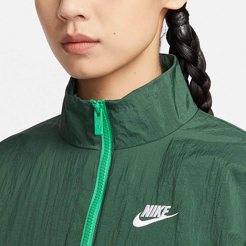Nike Jackets Women's Green Stand Collar Moderate Other DM6186-323