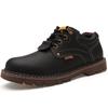 New Brown Men Genuine Leather Casual Shoes Brand Low Top  Boots for Men Work Safety Shoes Couple Tooling Motorcycle Shoes Men
