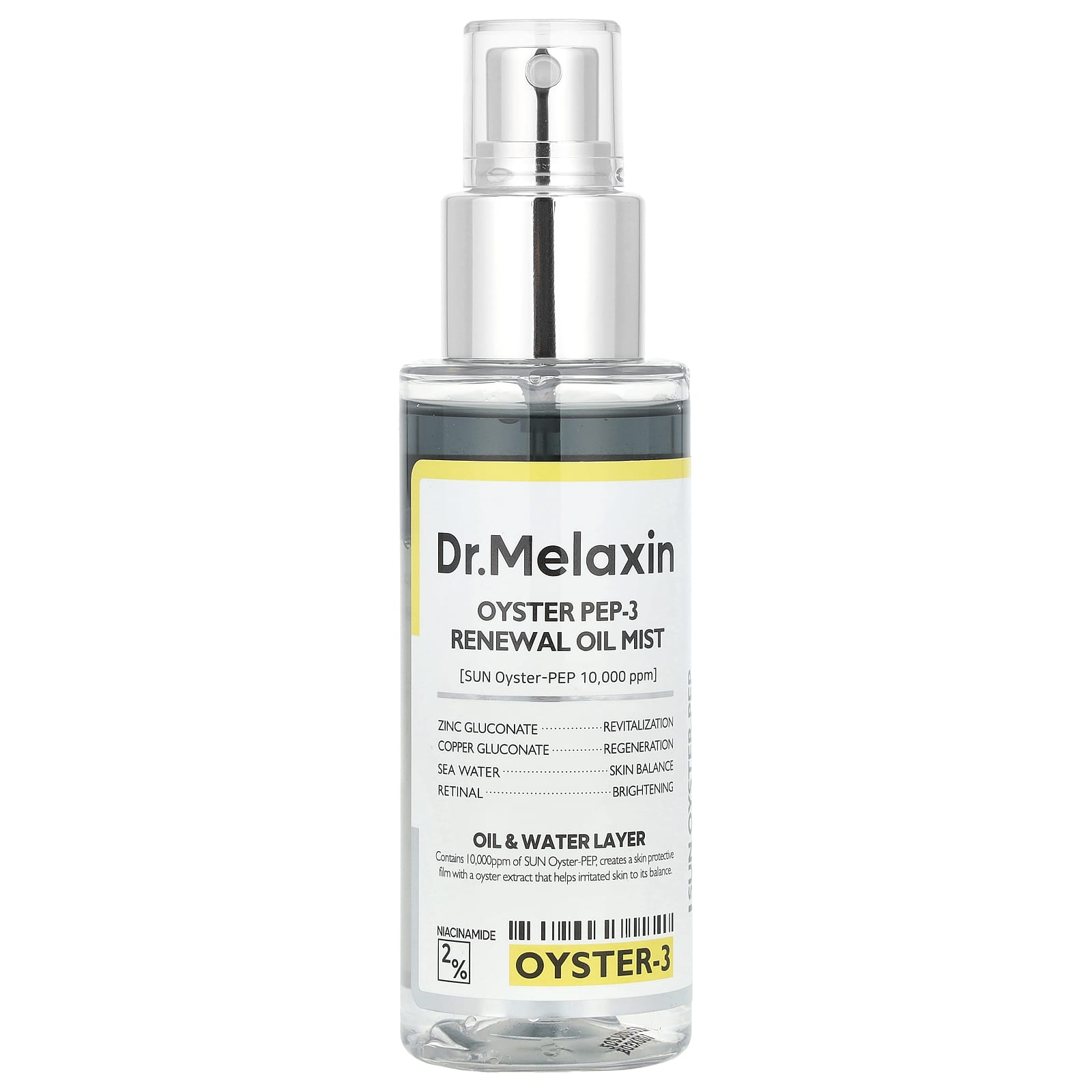 

Dr.Melaxin Oyster Pep-3 Обновляющий масляный мист, 100 мл(3.38 жидких унций)