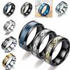 Fashion Dragon Inlay Ring Stainless Steel Jewelry For Men Comfort Band Ring 8mm~