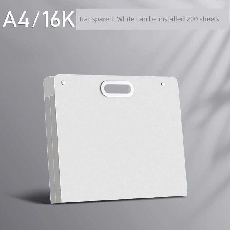 

Works Collection Storage Book 8K Sketchbook Portable Pouch Art Works Folder Children s Painting Drawing Paper 4 Open Paintings Waterproof Storage Bag Transparent White [A4/16K] Can Hold 200 Sheets