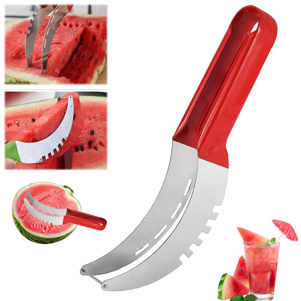 Watermelon Slicer Cutter - Stainless Steel Melon Cutter -Watermelon Cutter Slicer Tool -Watermelon Cutting Fork - Multifunctional Fruit Fork