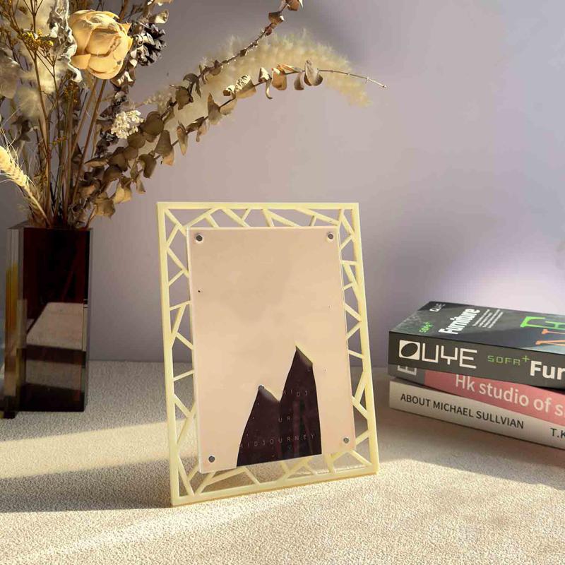 7 Inch Acrylic Photo Frame Hollow Out Modern Geometric Picture Display Frame Posters Photocard Idol Card Holder DIY Home Decor 7 inch