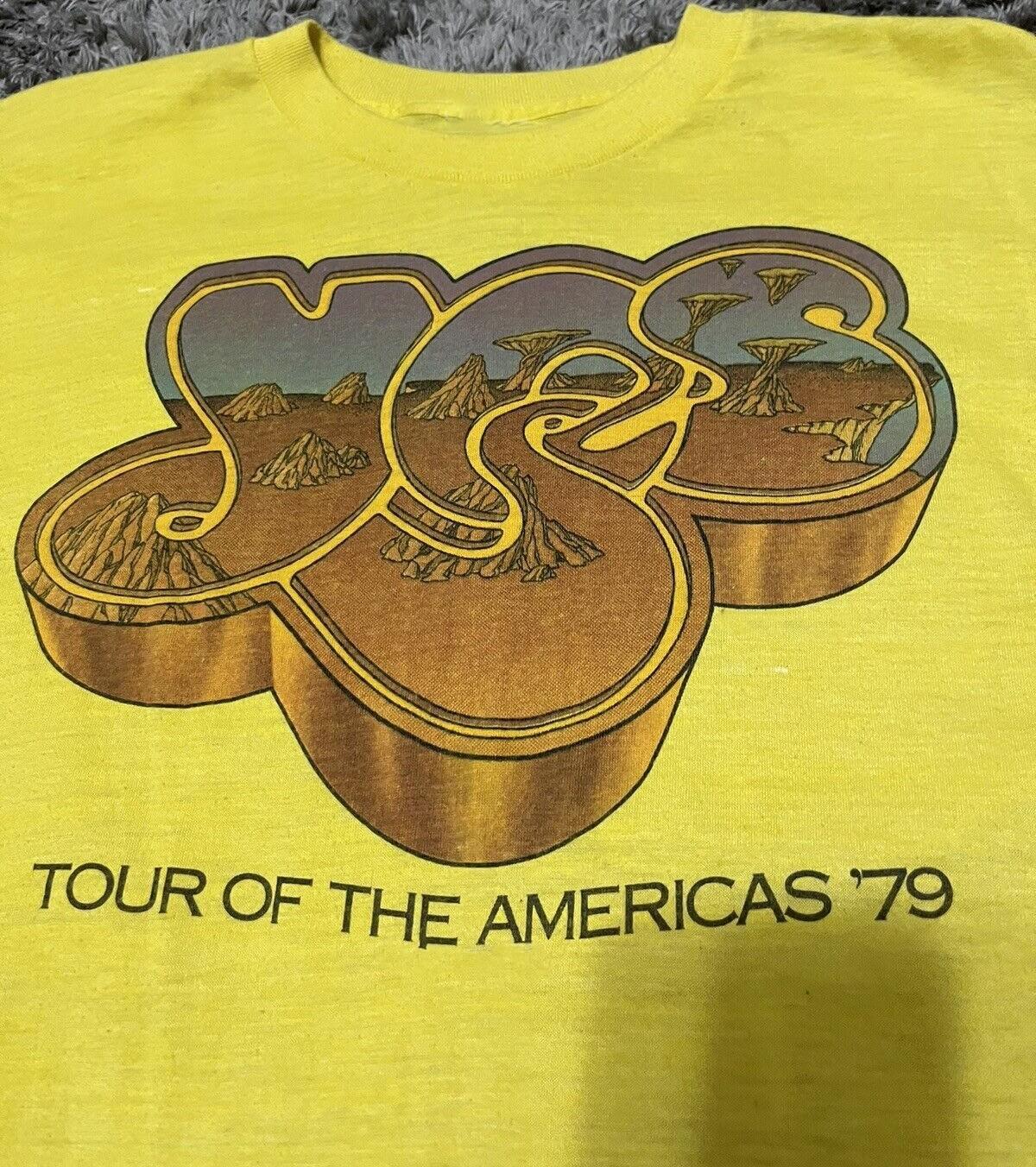 Tour of The Americas 79 Yes Band Shirt Classic Yellow Unisex S-3XL 1R336 L