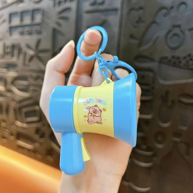 Mini Capybara Speaker Keychain: Cartoon Decompression Toy & Schoolbag Pendant