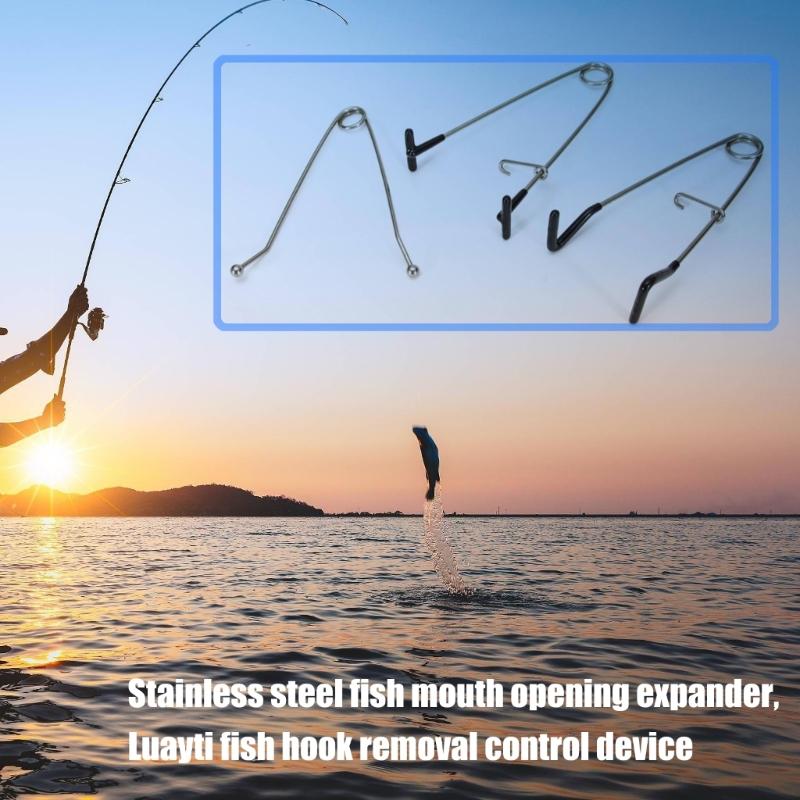 3 Stück Fischmaul-Kiefernschieber Fischhakenentferner Extraktoren Maulöffner Spreizer Süßwasser Salzwasser Angelgerät Werkzeug