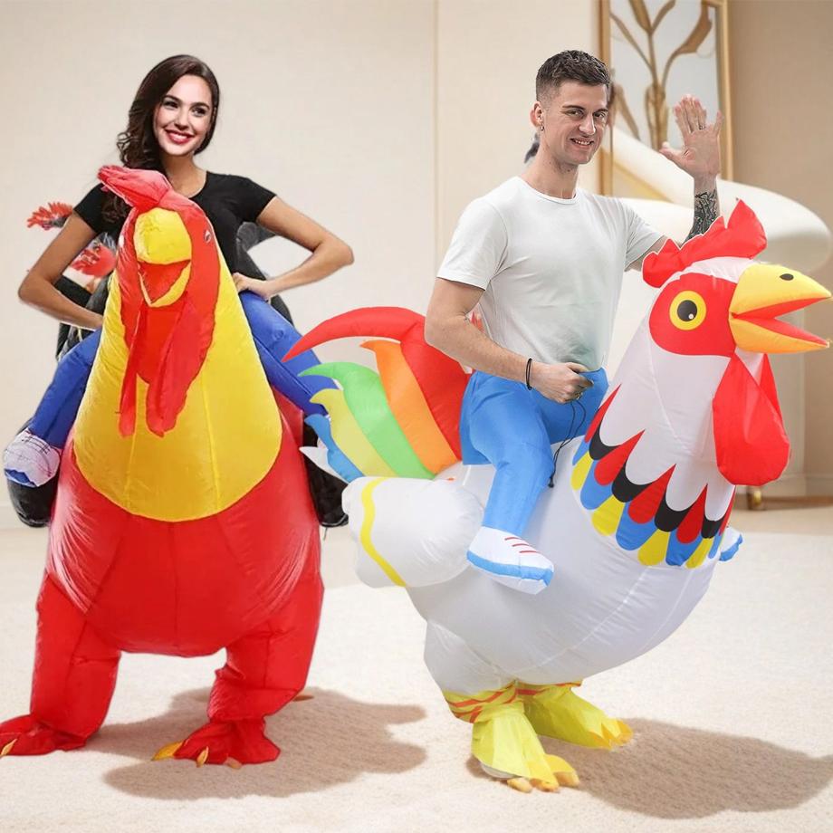 Adult Funny Inflatable Big Rooster Costume Mascot for Halloween New Year Easter Carnival Party Cosplay Inflatable Suit
