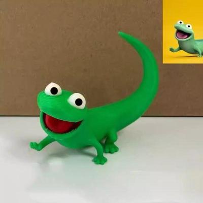 Funny Action Figure Model 3D Printed Cute Cartoon Green Lizard Tom Ornament Creative Desktop Decor Anime Movie Merchandise Gift