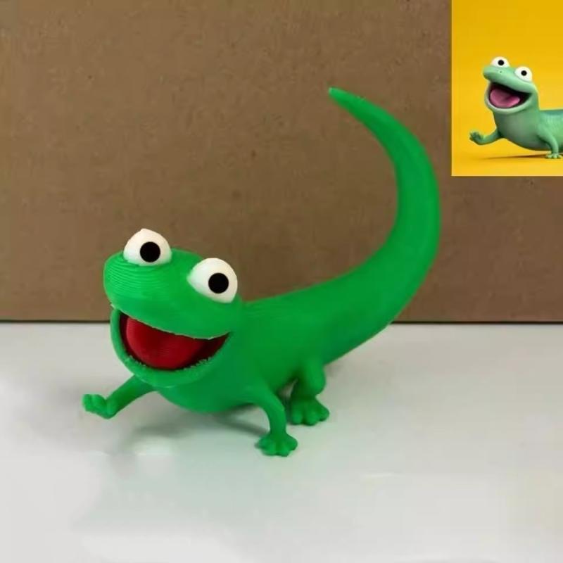 Funny Action Figure Model 3D Printed Cute Cartoon Green Lizard Tom Ornament Creative Desktop Decor Anime Movie Merchandise Gift