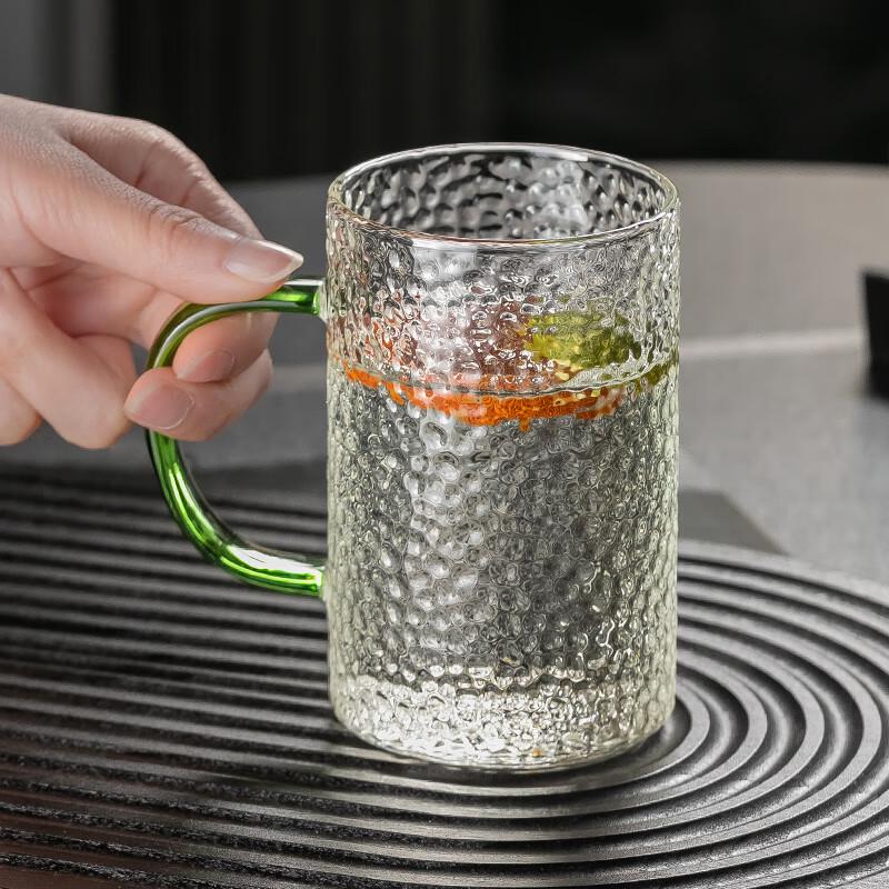 Japanese Style Hammered Glass Cups with Handle