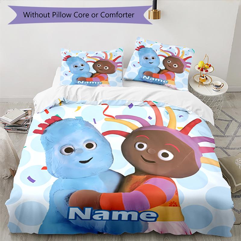 Set Biancheria da Letto In the Night Garden con Nome Personalizzato 3 Pezzi Chiusura Copripiumino Include 1 Copripiumino e 2 Federe, Morbido e Confortevole per Tutte le Stagioni.