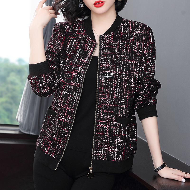 

Women s Spring and Fall Single-layer Short Casual Zipper Jacket Slim Business Jacket XS