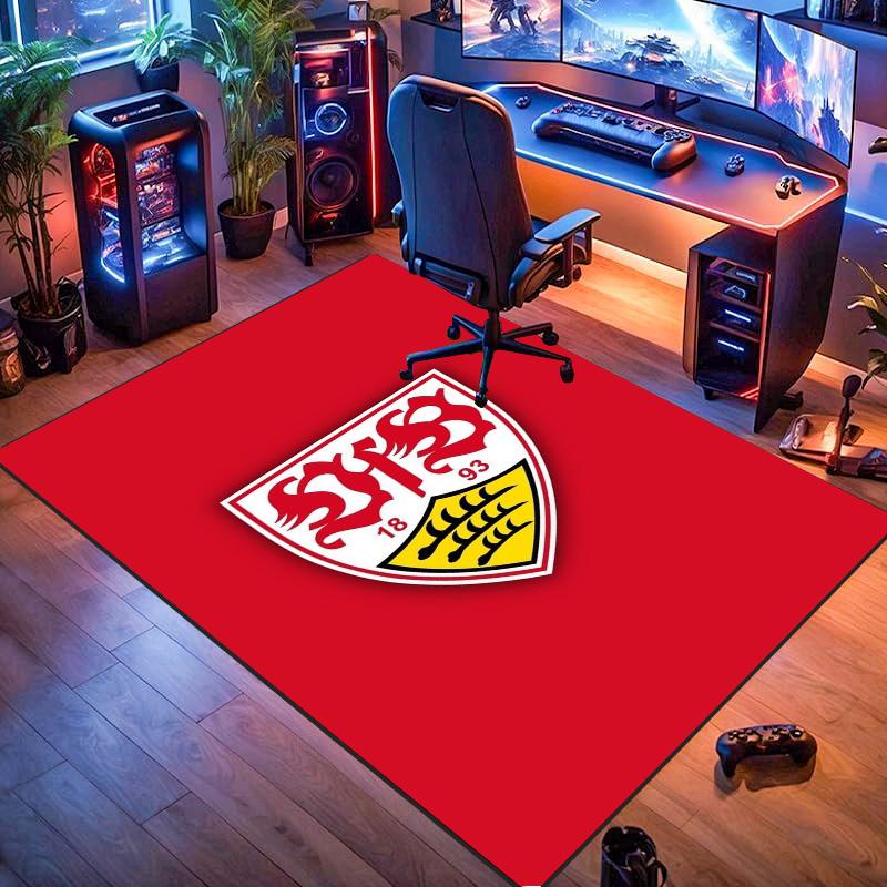 VfB Stuttgart Football Club Logo Rug Non Slip Floor Carpet Living Room Game Room Soccer Fan Decor Gift