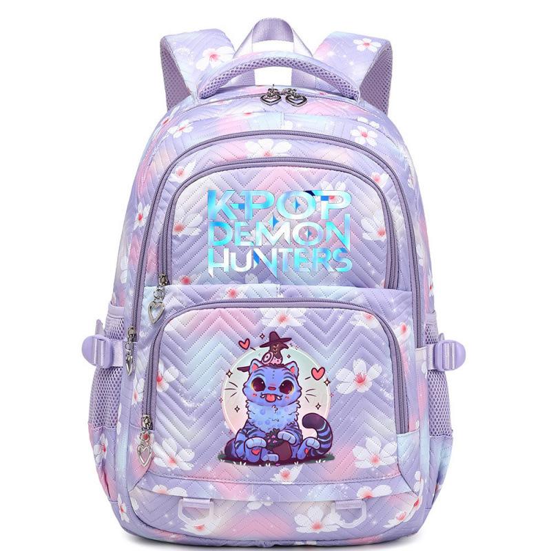 KPOP Demon Hunter Girls Printed Backpack Teen Girls Student Backpack Children's Large Capacity Backpack Cute Cartoon