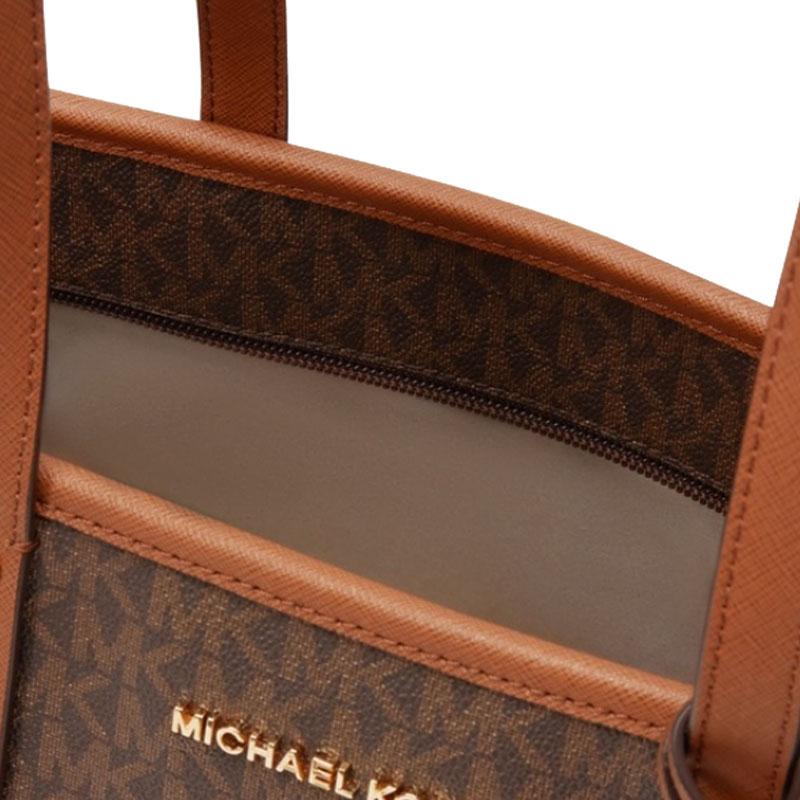 New MICHAEL KORS Jet Set Travel Artificial Leather Tote Bag, Shopping Bag, Shoulder Bag Small Women's Dark Brown 35T9GTVT1V-200
