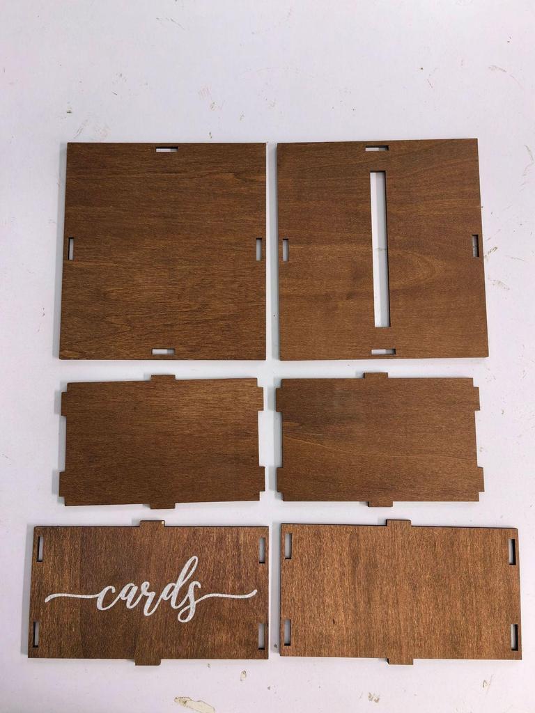 Solid Wood Wedding Card Box with Slots for Gift Card Storage - Elegant Wedding Party Decoration