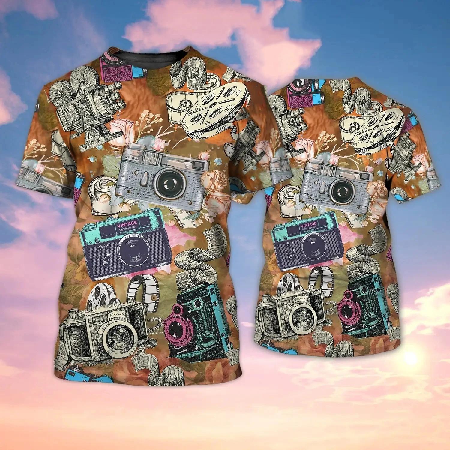 

Fashion Camera Photography T-Shirts 3D Print Men s Short Sleeve T Shirt Streetwear Oversized Harajuku Tops Tees Men Clothing S