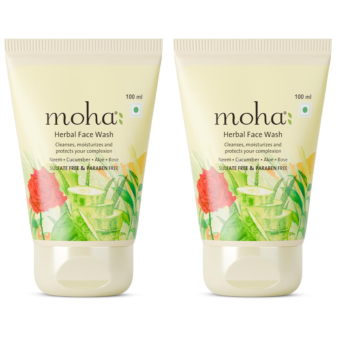 

Moha Herbal Face Wash with Neem & Aloe Vera 100 ML Pack of 2 | Anti-Acne, Anti-Pimple Cleanser for Glowing Skin