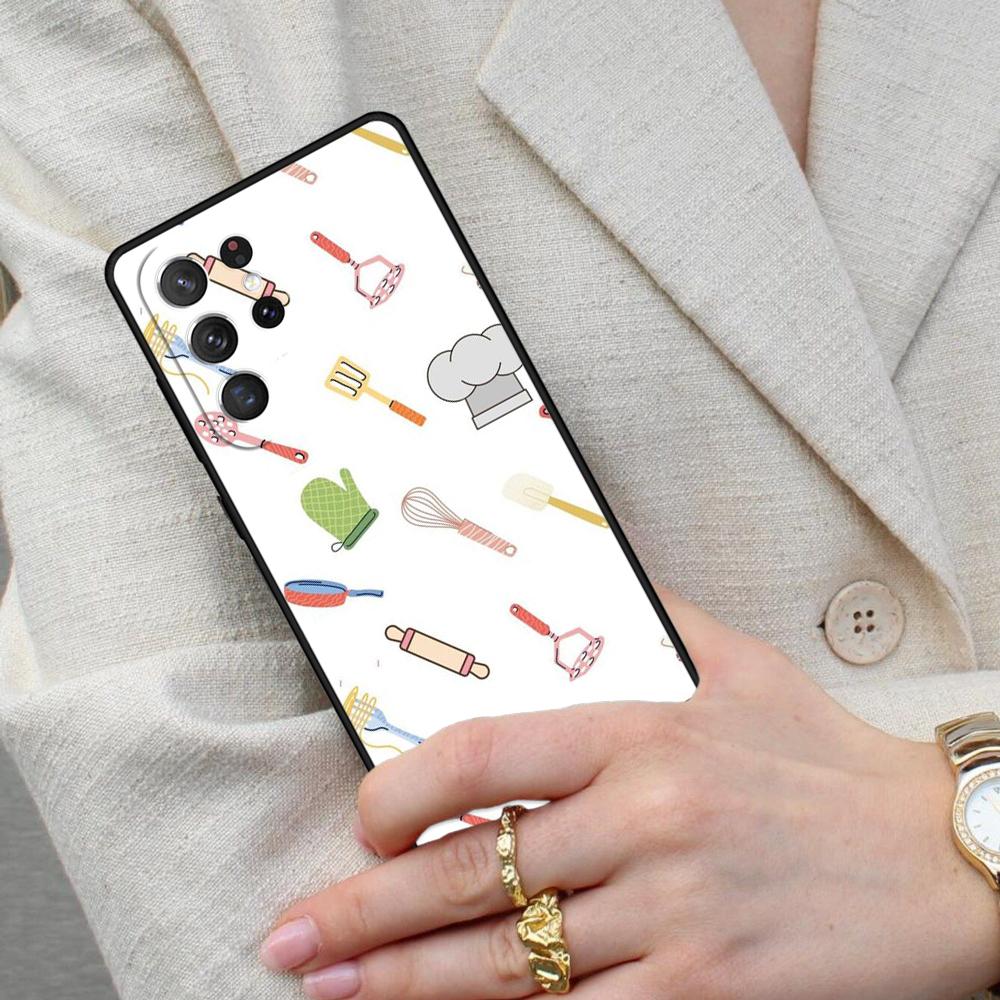 Backen Kochutensilien Koch Kochwerkzeug SOFT Handyhülle für Samsung Galaxy S26 Ultra S25 S24 S23 S22 S21 S20 Note10 Hülle