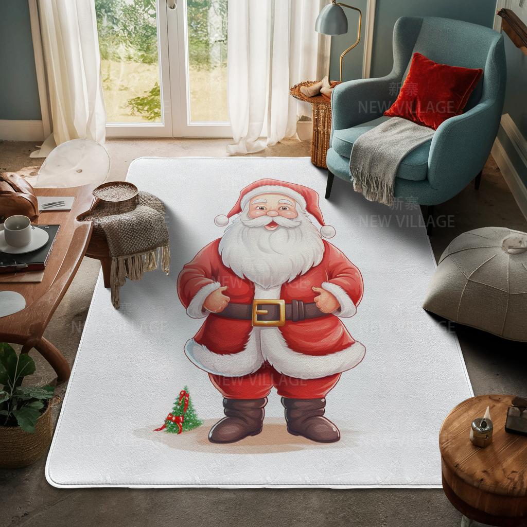 House Entrance Carpet Home Door Mat Living Room Bath Foot Bathroom Non-slip Water Absorption Rugs Bath Merry Christmas Winter