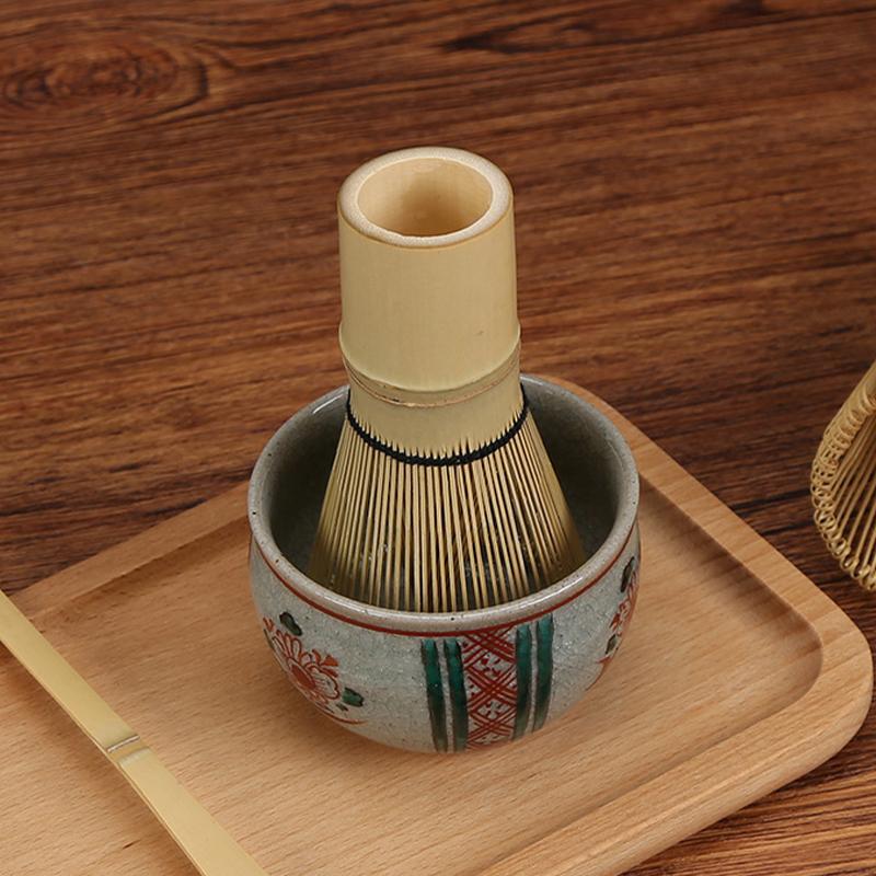 Japanese Bamboo Matcha Whisk Spoon Set Traditional Handmade Chasen Chashaku Kit Reusable Green Tea Frothing Brush for Matcha Tea