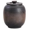 Unsealed Gilded Iron Glaze Ceramic Tea Can - Small Storage for Pu'er & White Tea
