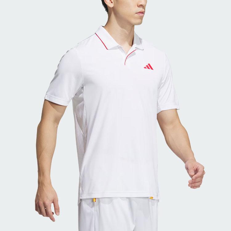 Adidas Club Tennis Polo Shirt With Colorblock Logo Men Tops White IV7579