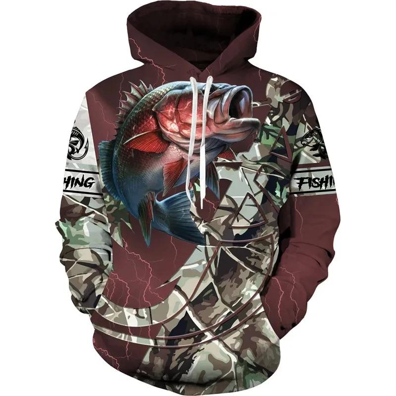 Cool Printed 3d Carp Fishing Unisex Hoodie Harajuku Streetwear Mens Casual Outdoor Fishing Hunting Camping Fashion Clothes